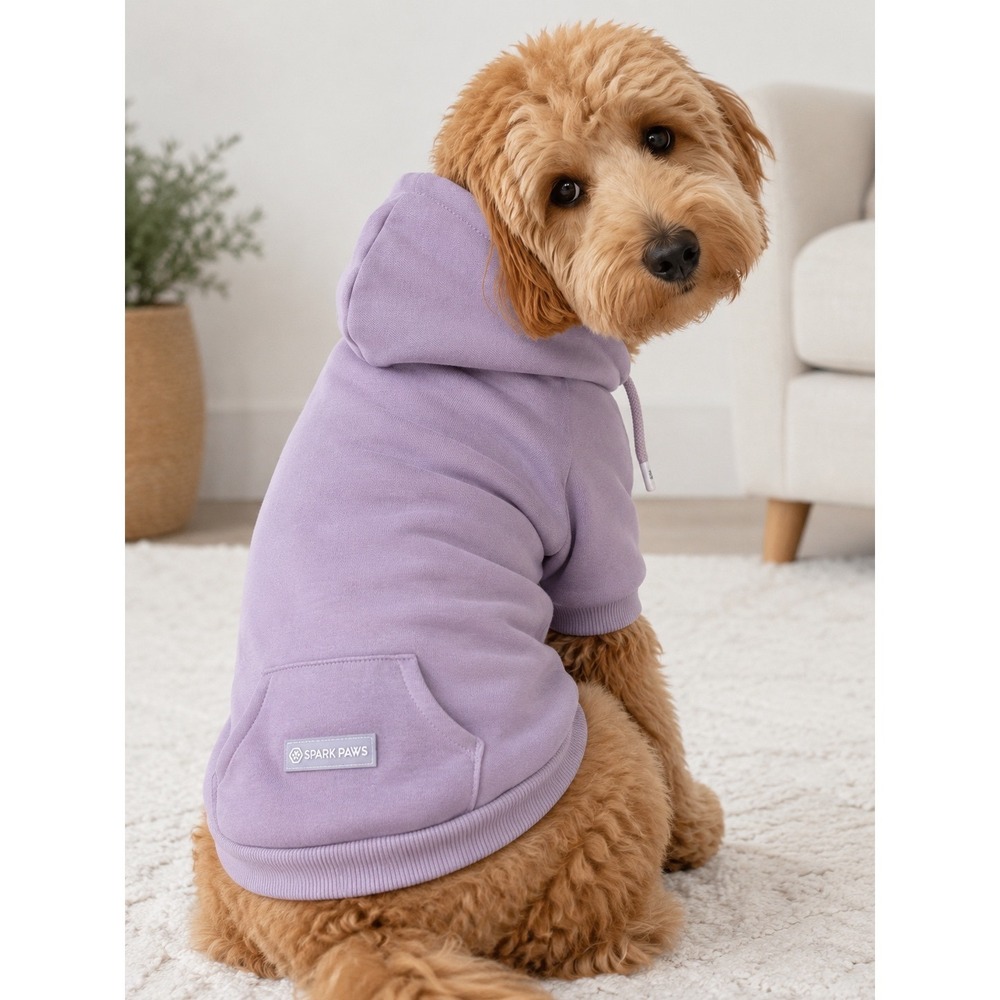 Spark Paws Dog Hoodie Lilac Purple Fleece Pet Sweatshirt‎ Size Large NWT